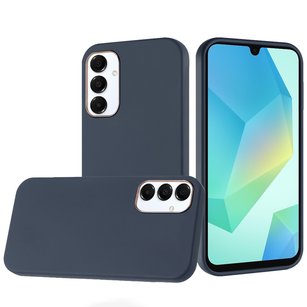 for samsung a16 5g classy slick chromed around hybrid case cover dark blue