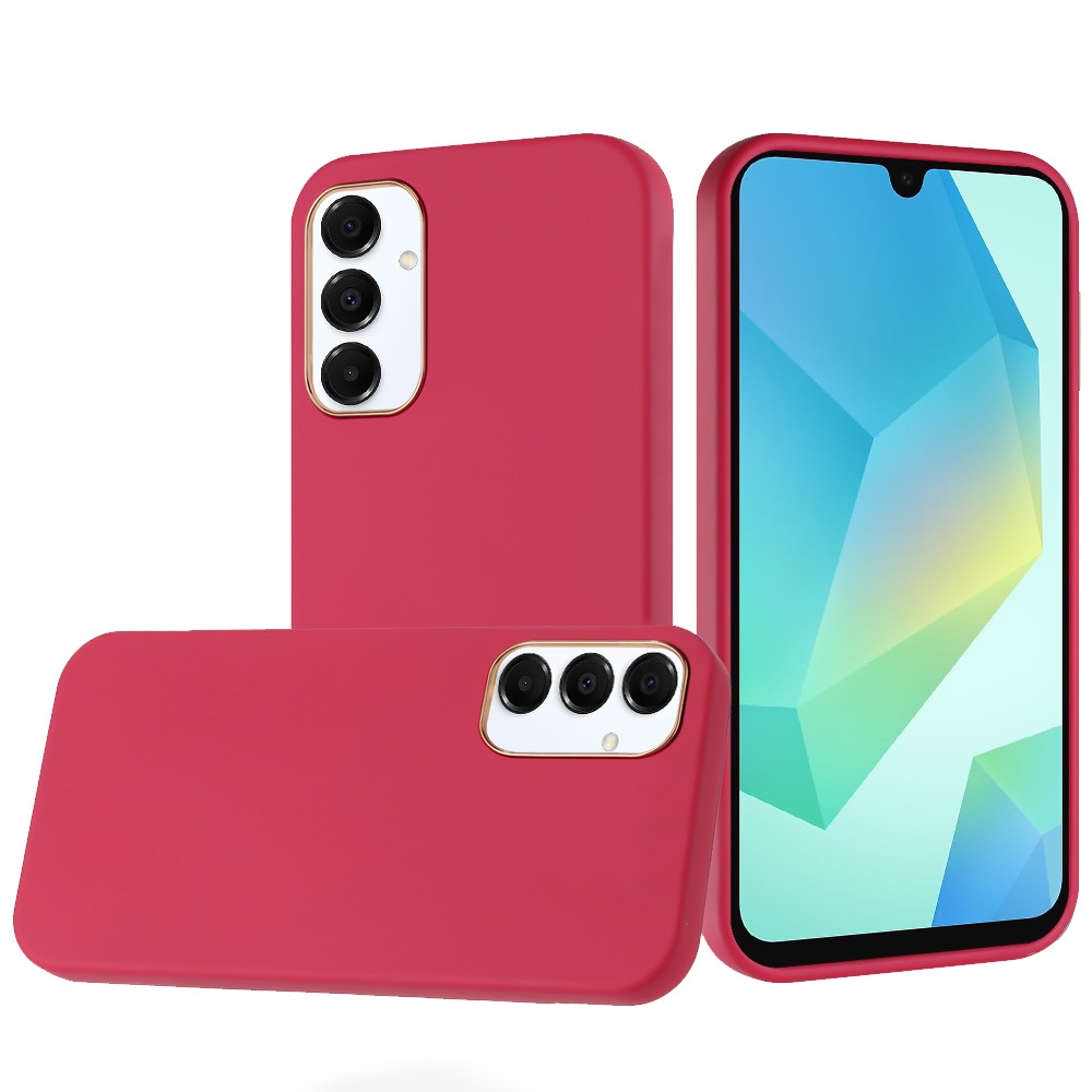for samsung a16 5g classy slick chromed around hybrid case cover hot pink