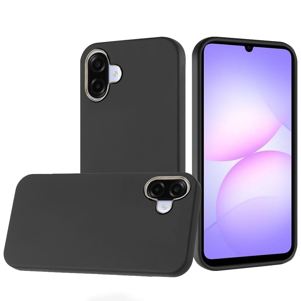 for samsung galaxy a07 classy slick chromed around hybrid case cover black