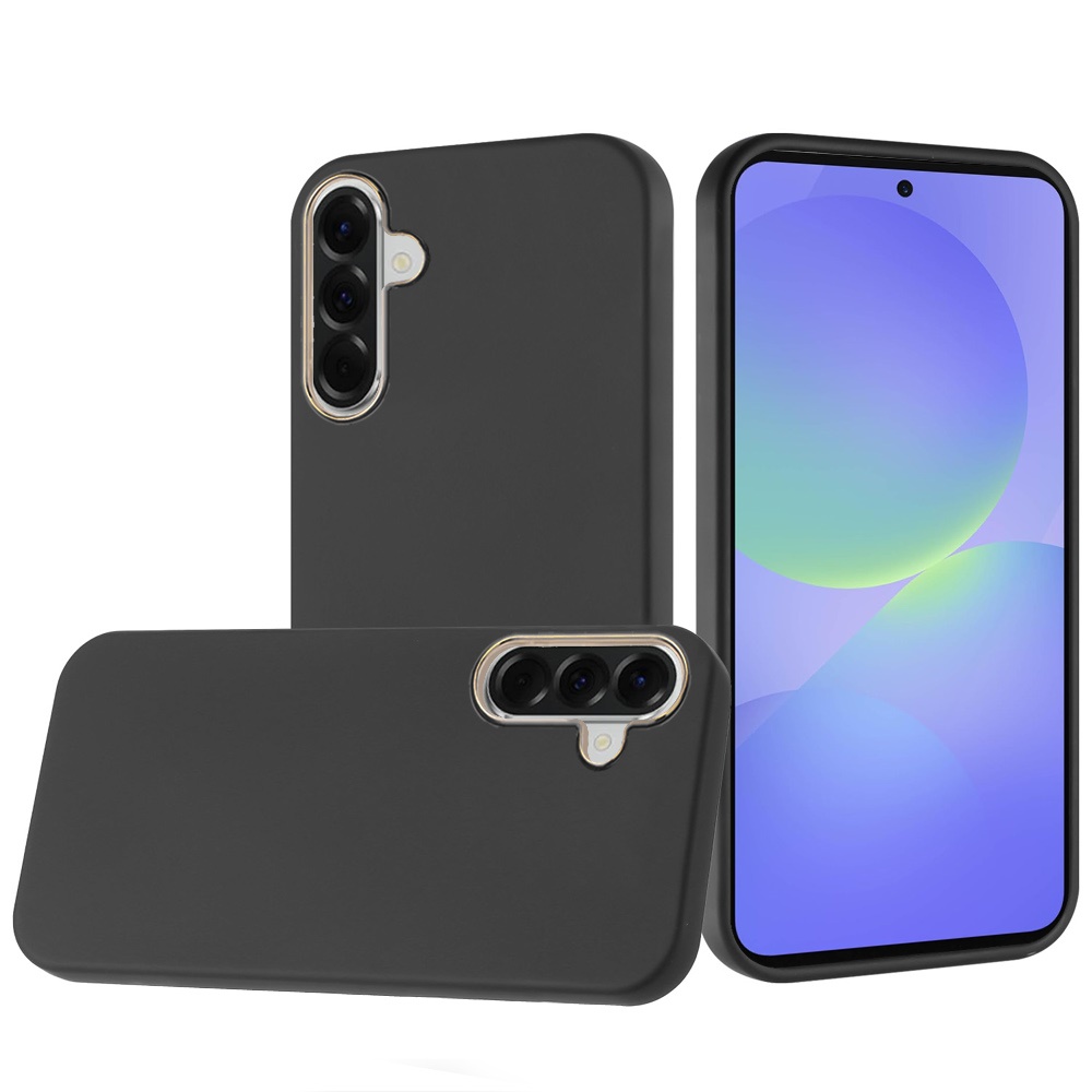 for samsung galaxy a37 classy slick chromed around hybrid case cover black