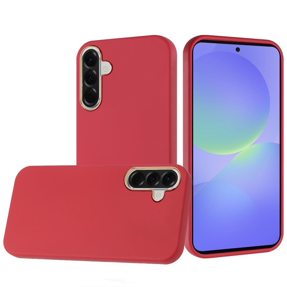 for samsung galaxy a37 classy slick chromed around hybrid case cover red