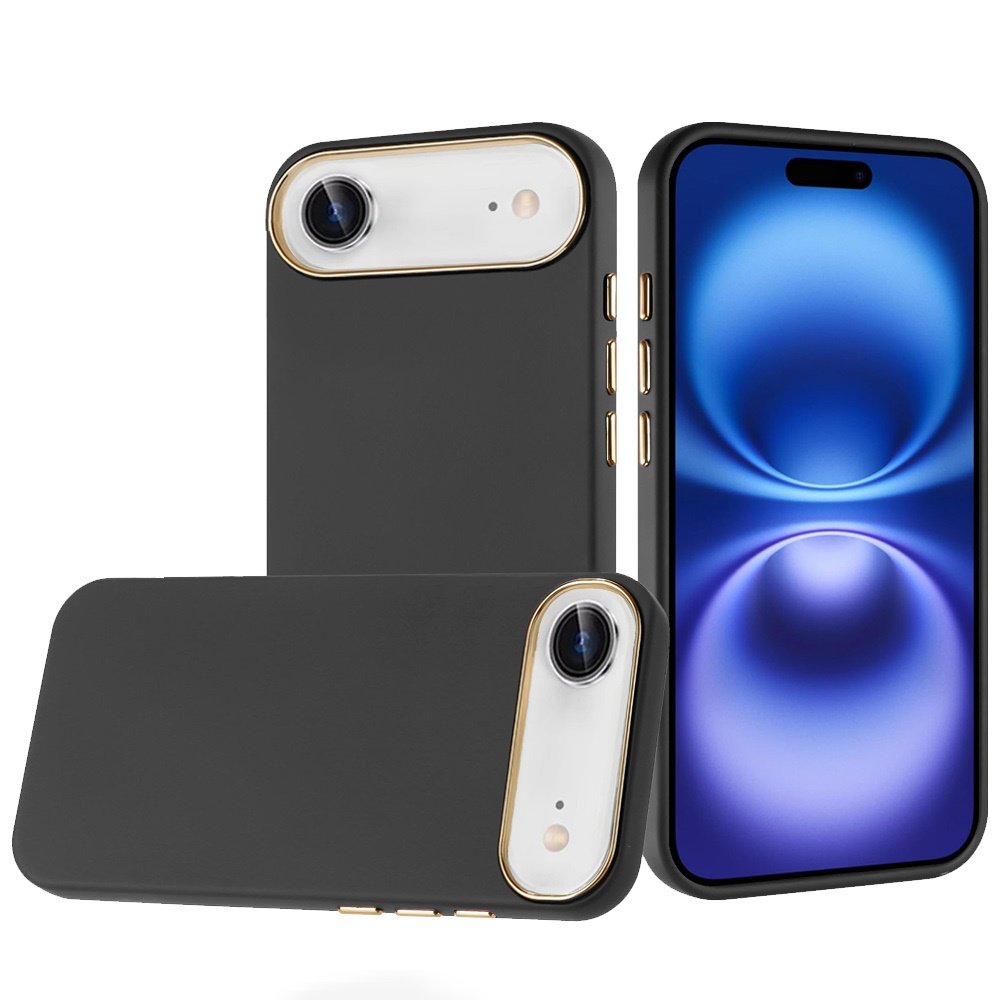 for iphone 17 air classy slick chromed around hybrid case cover black