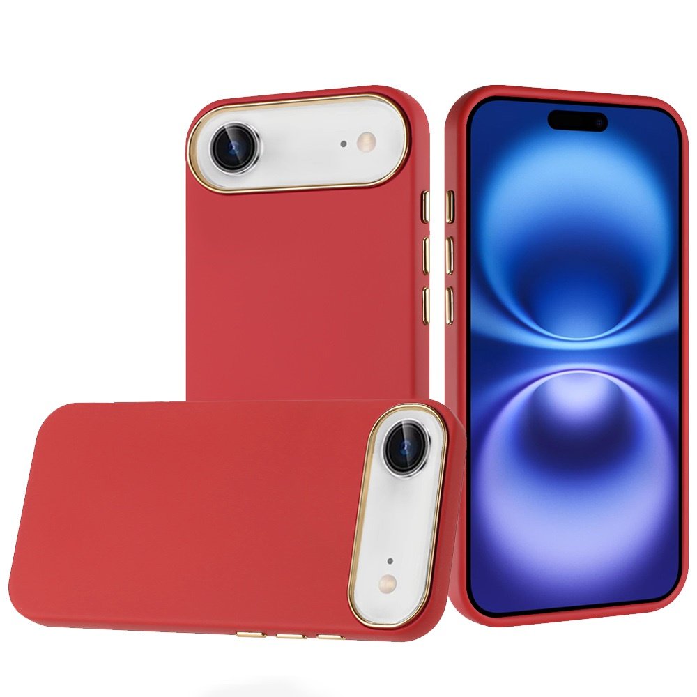 for iphone 17 air classy slick chromed around hybrid case cover red