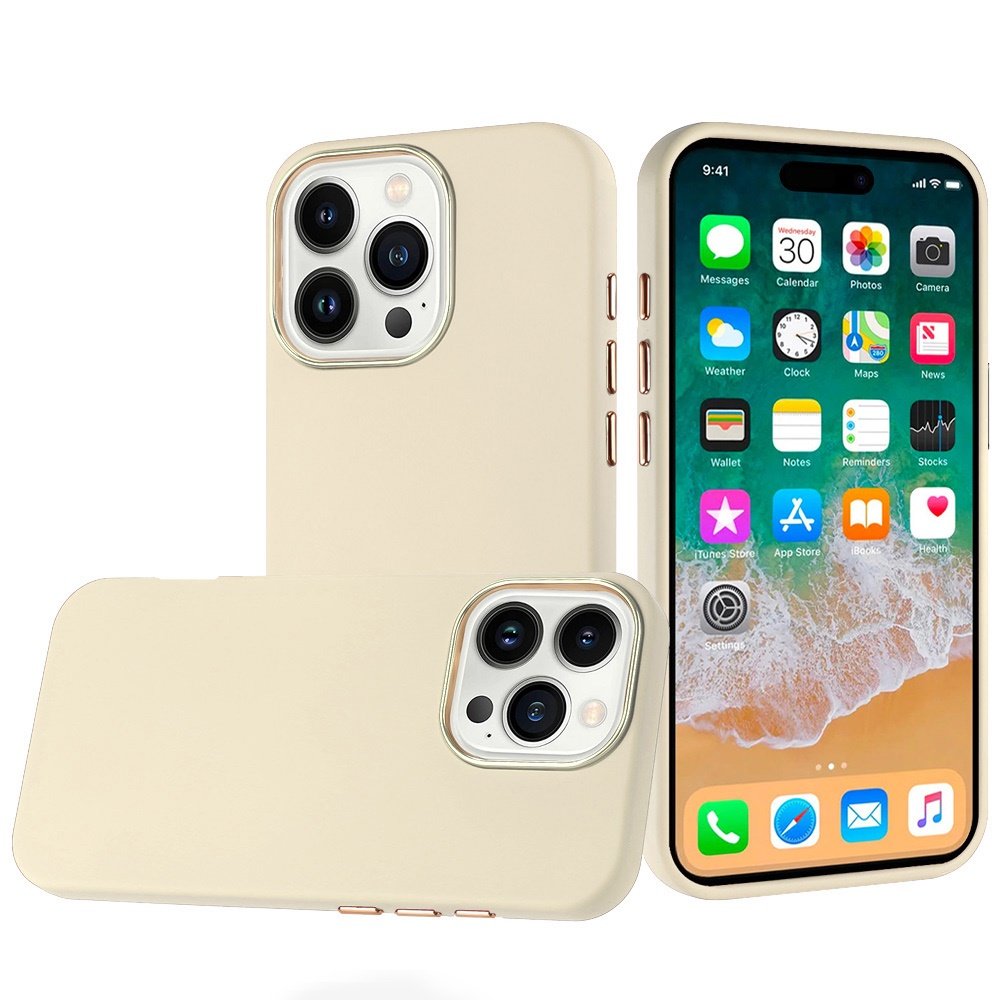 for iphone 16 pro max 6.9 inch classy slick chromed around hybrid case cover white