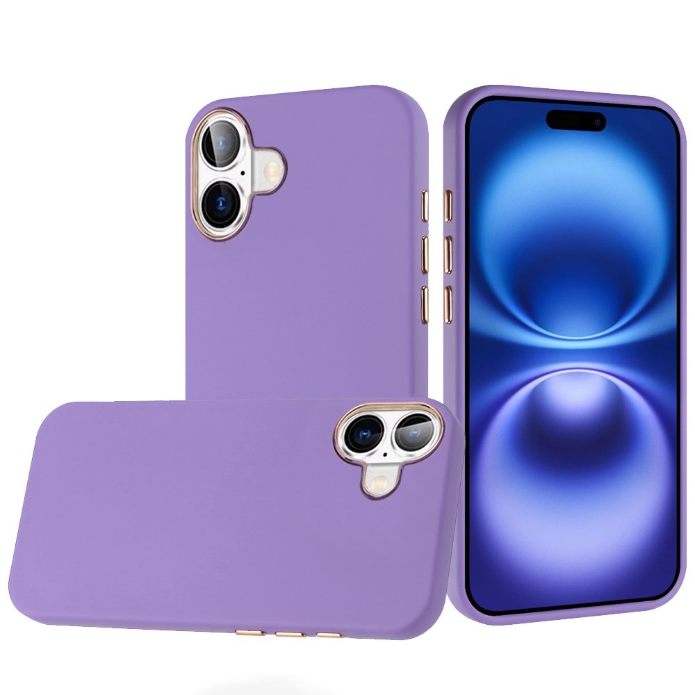 for iphone 17 classy slick chromed around hybrid case cover dark purple