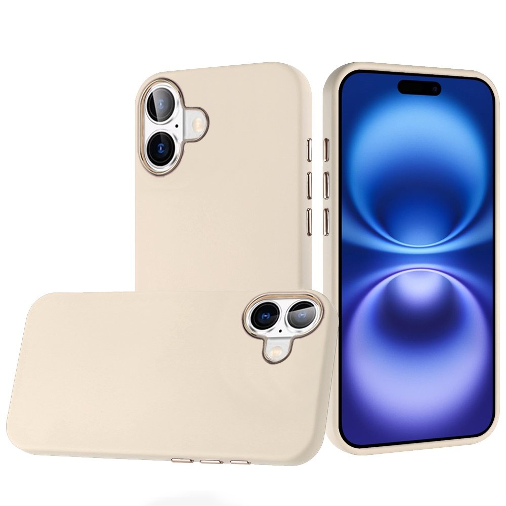 for iphone 17 classy slick chromed around hybrid case cover white