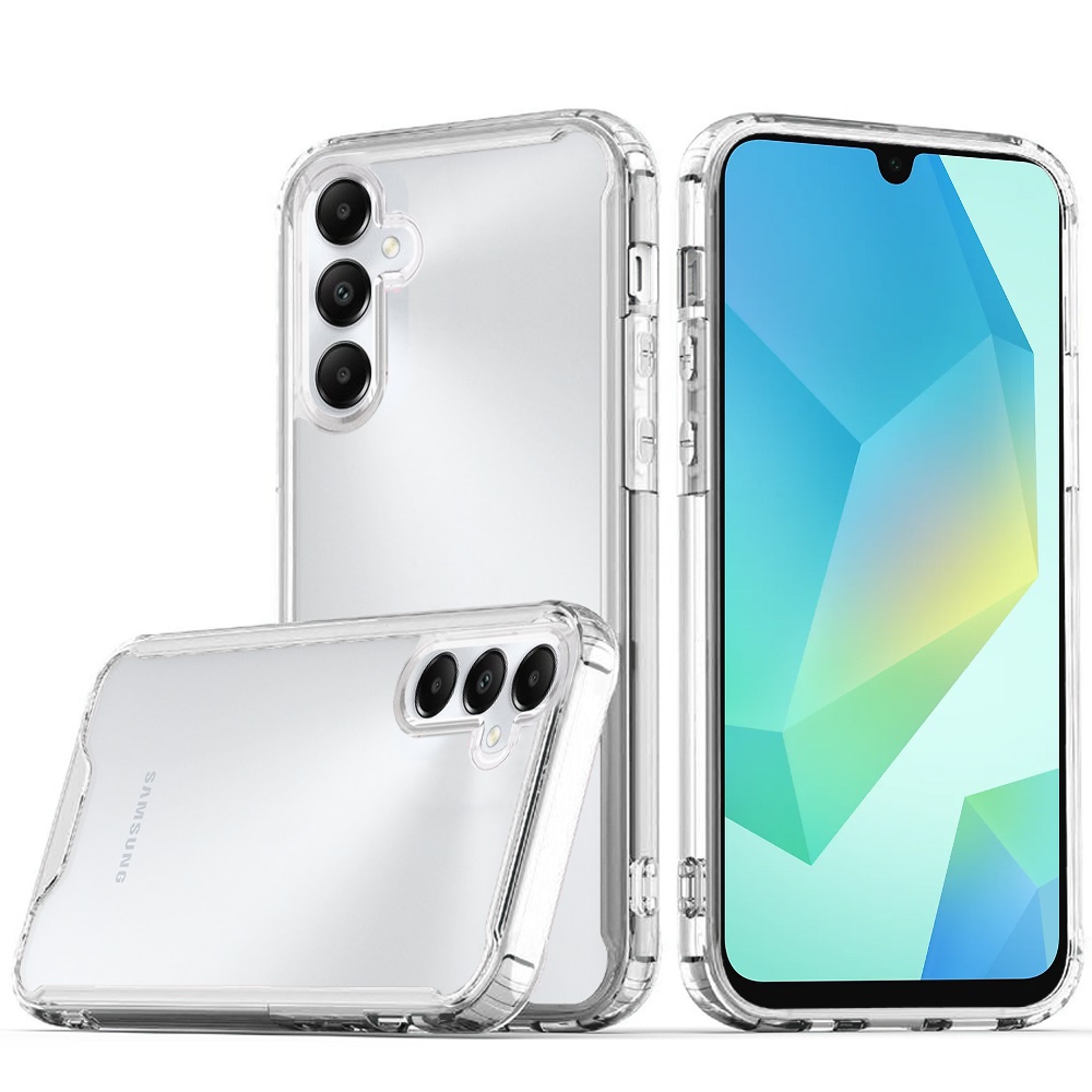 for samsung a16 5g colored shockproof transparent hard pc tpu hybrid case cover clear/clear