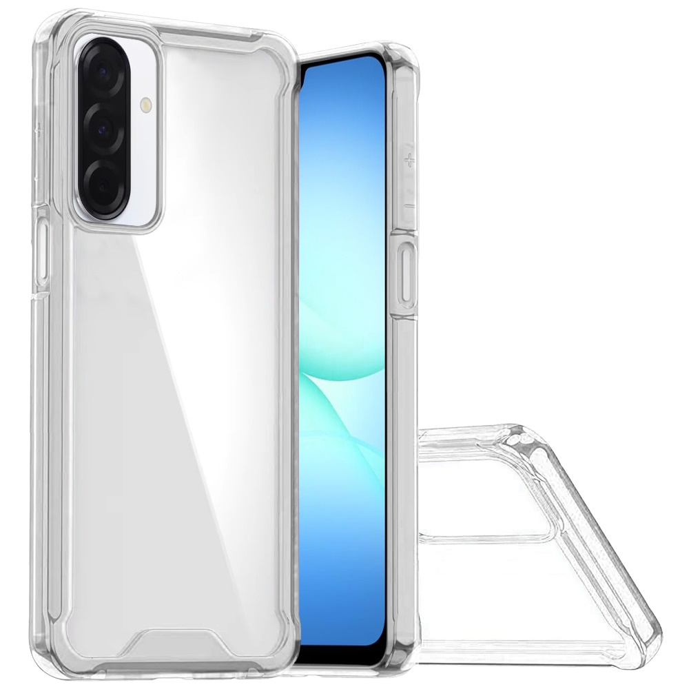 for samsung a17 5g colored shockproof transparent hard pc tpu hybrid case cover clear/clear