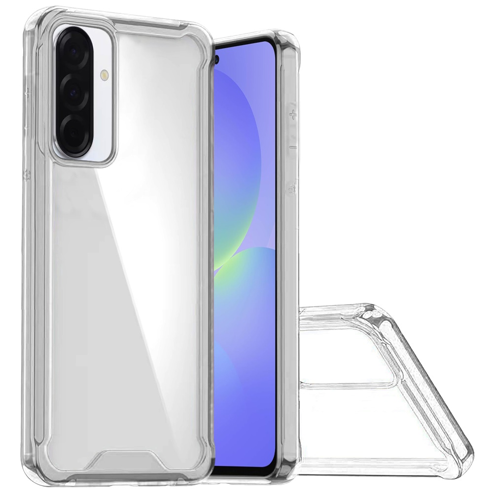 for samsung galaxy a37 colored shockproof transparent hard pc tpu hybrid case cover clear/clear
