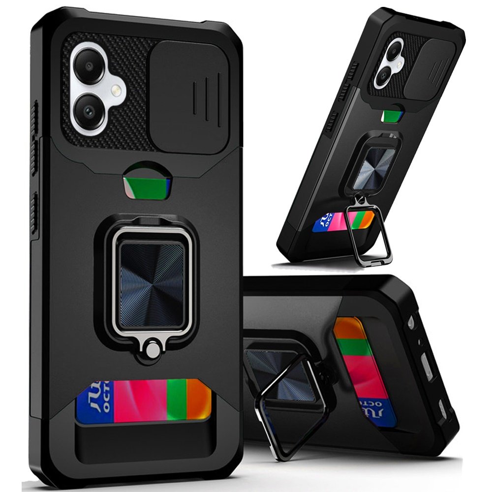 for samsung a06 multi functional card magnetic ring stand hybrid camera black