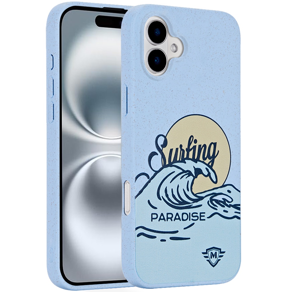 for iphone 16 plus 6.7 inch bio degradable case surfing paradise