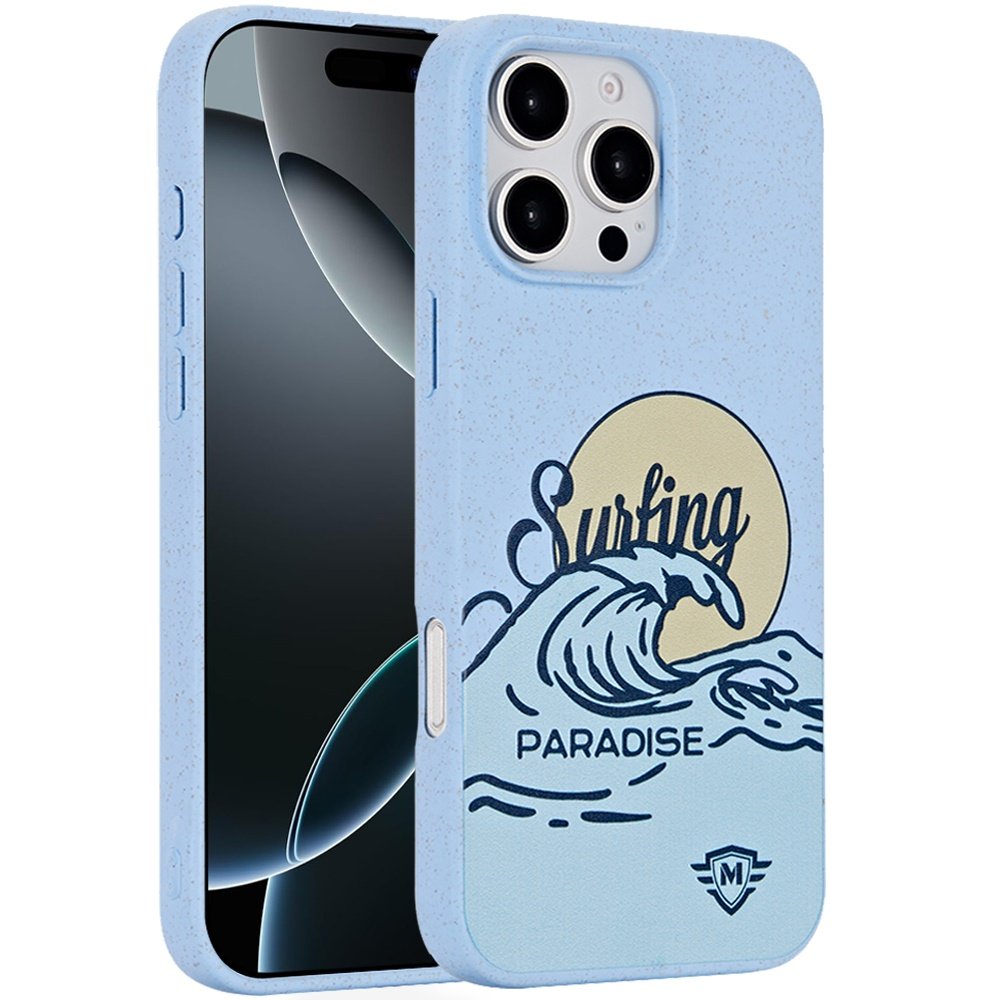 for iphone 16 pro 6.3 inch bio degradable case surfing paradise