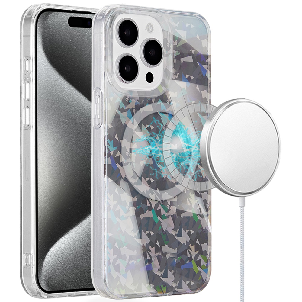 for ip15 pro max magnetic double layer imd design case smoke holographic