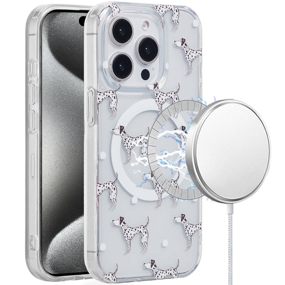 for ip15 pro max [magnetic circle] double layer design imd tpu case dogs