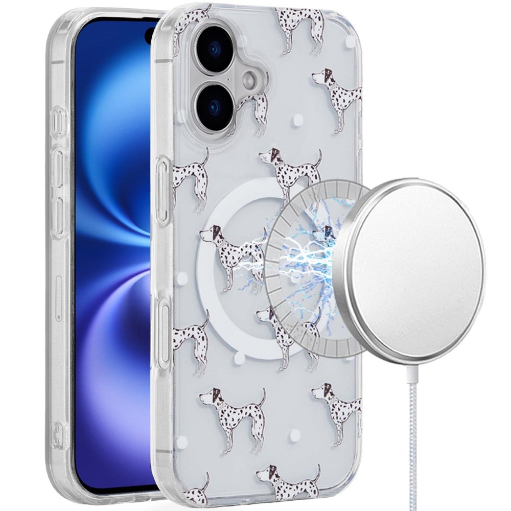 for iphone 17 [magnetic] double layer design imd case dogs