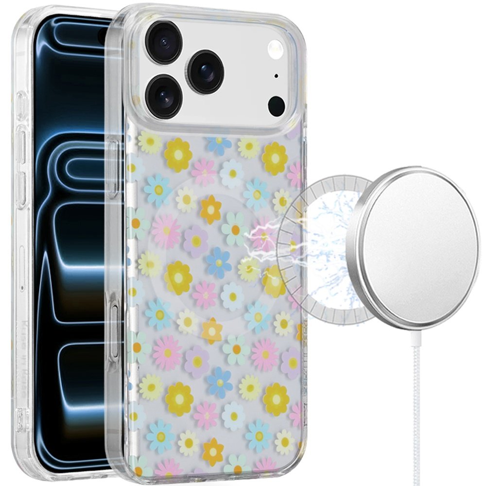 for iphone 17 pro max double layers imd case with magsafe bright blossom