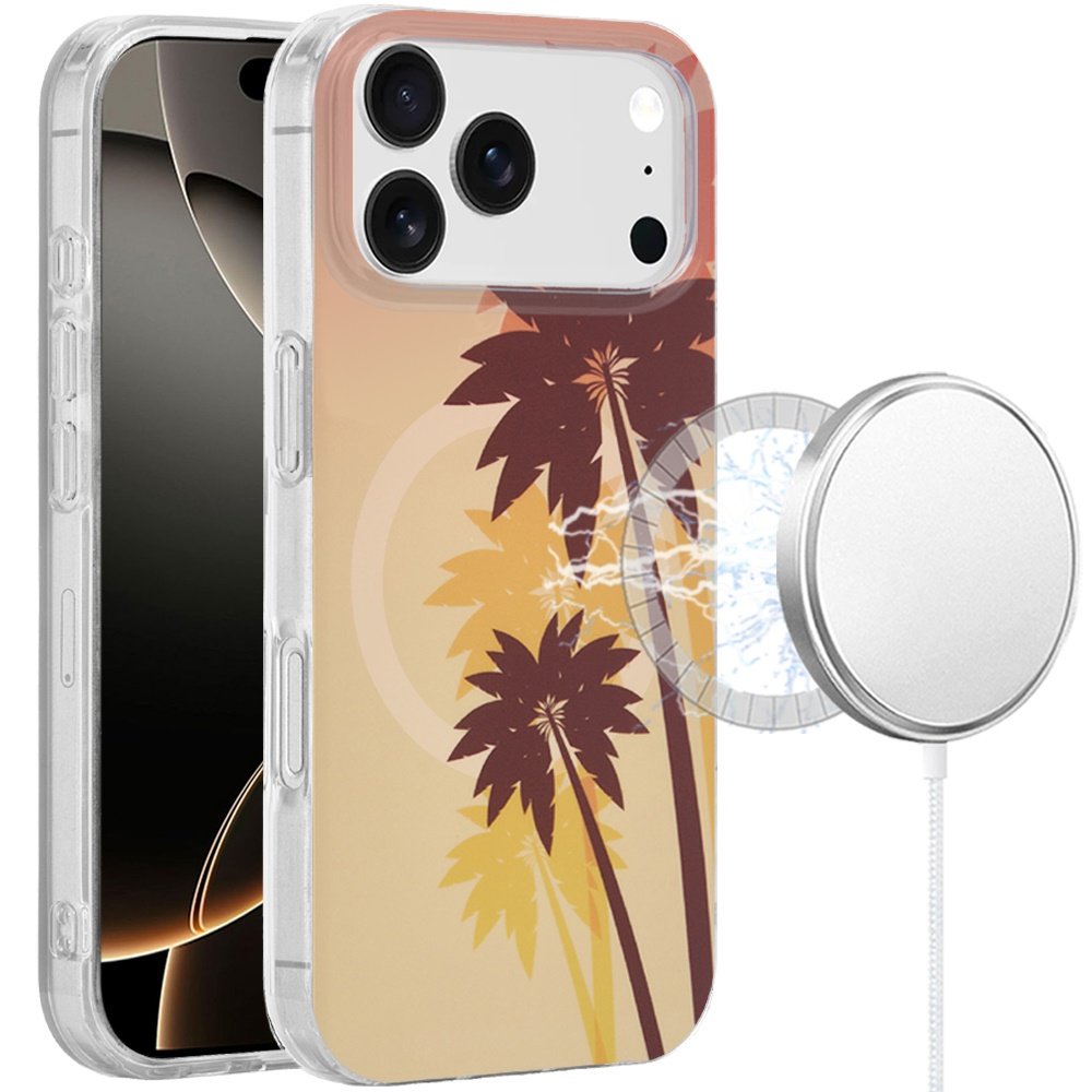 for iphone 17 pro max [magnetic] double layer design imd case coconut palm