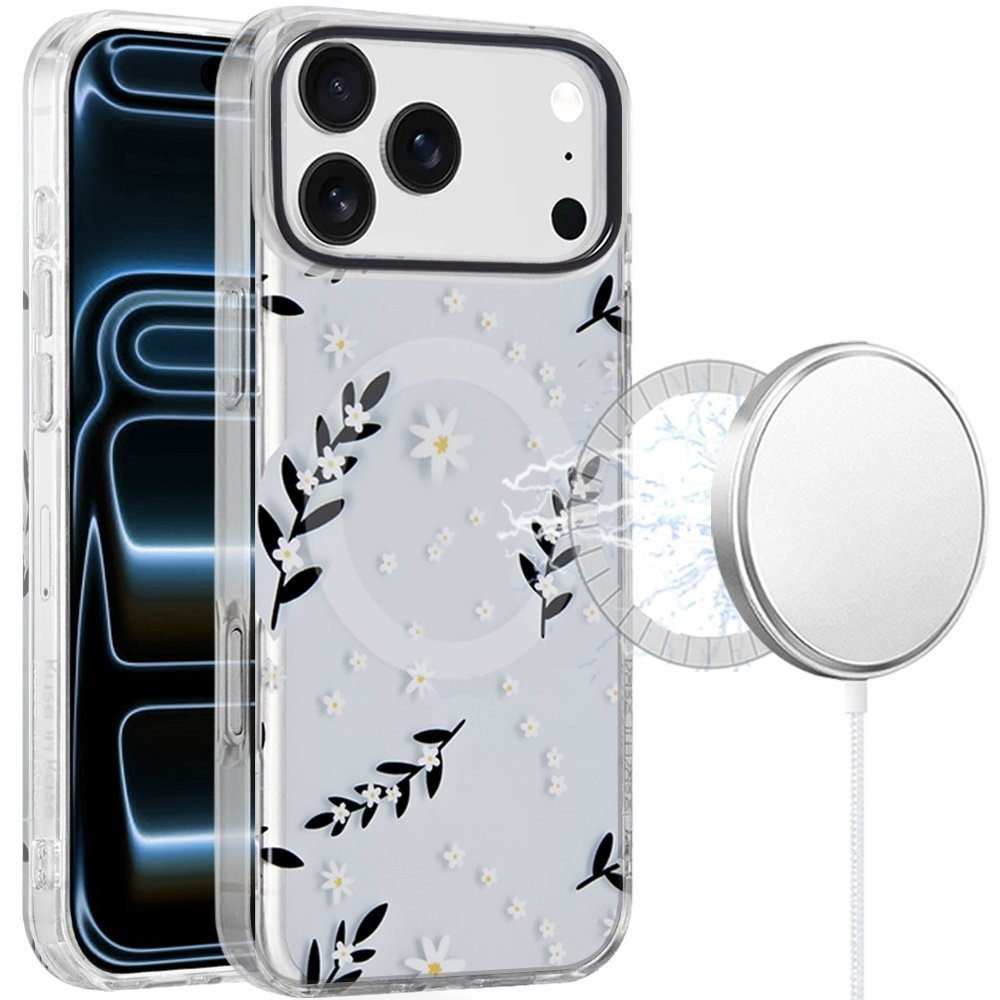 for iphone 17 pro max double layers imd case with magsafe gilded foliage