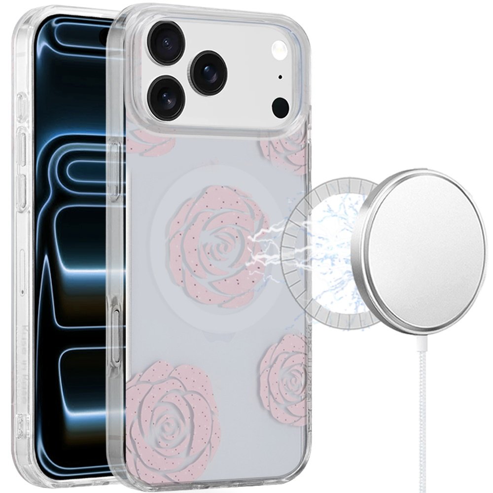 for iphone 17 pro max double layers imd case with magsafe vintage rose gleam