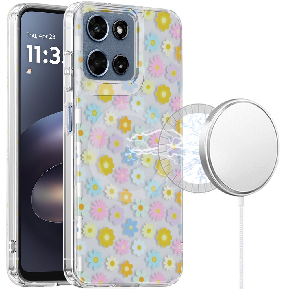 for moto g 5g 2025/2026 / g play 2026 double layers imd case with magsafe bright blossom