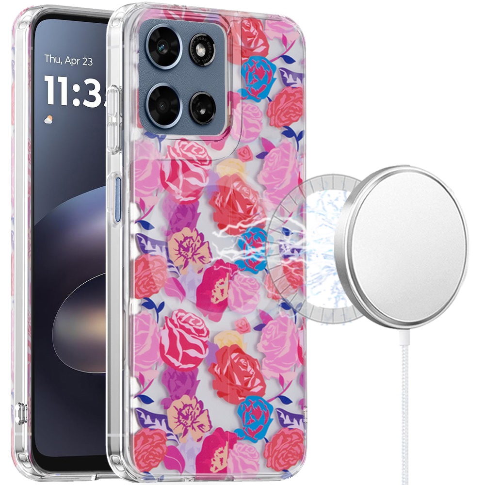 for moto g 5g 2025/2026 / g play 2026 double layers imd case with magsafe nocturne rose