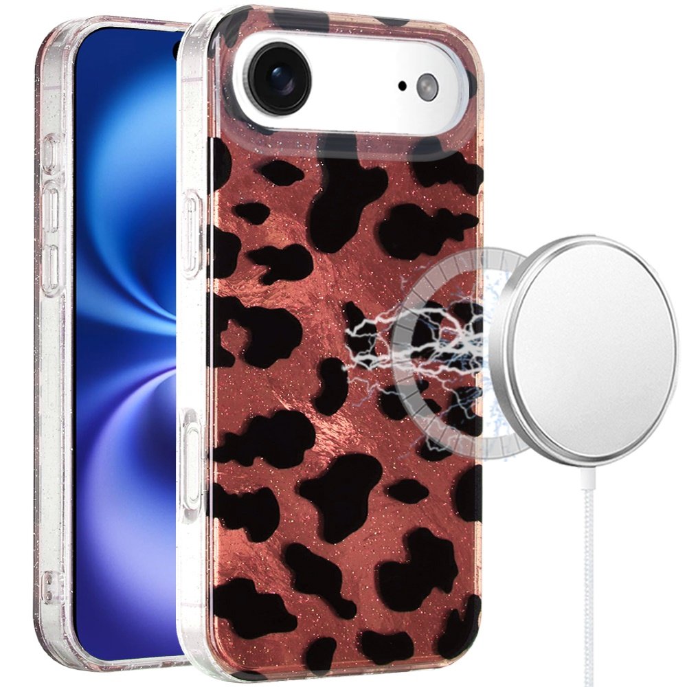 for iphone 17 air [magnetic] double layer design imd case beauty leopard