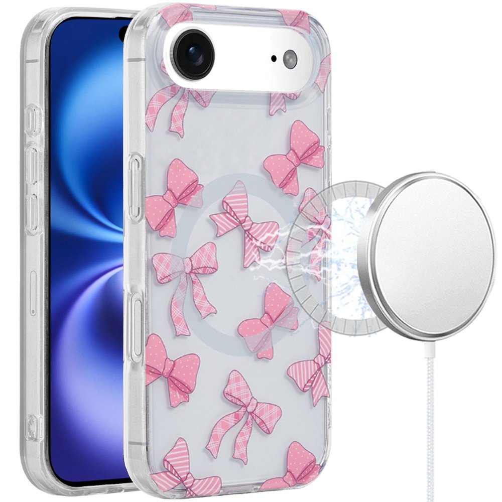 for iphone 17 air [magnetic] double layer design imd case bow knot
