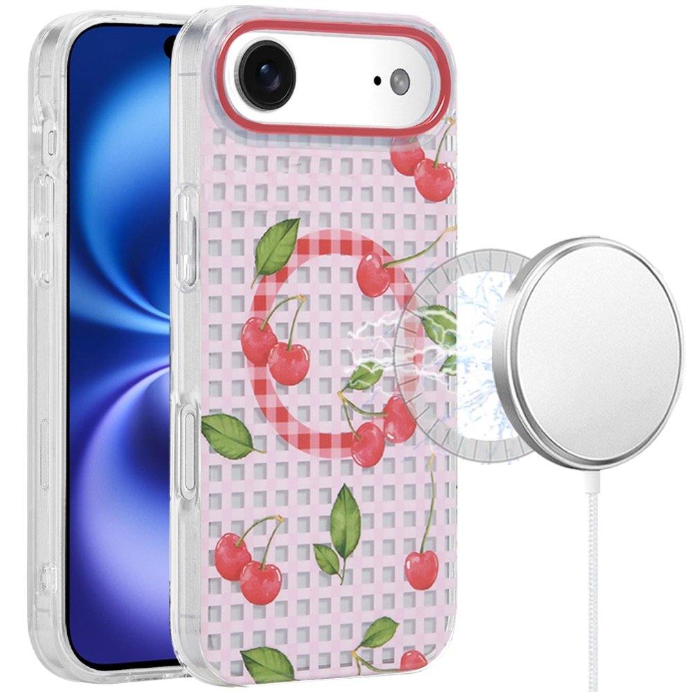 for iphone 17 air [magnetic] double layer design imd case cherry