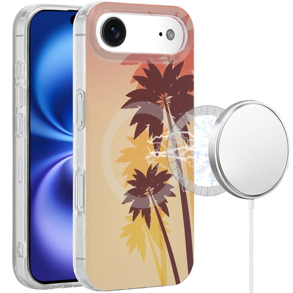 for iphone 17 air [magnetic] double layer design imd case coconut palm
