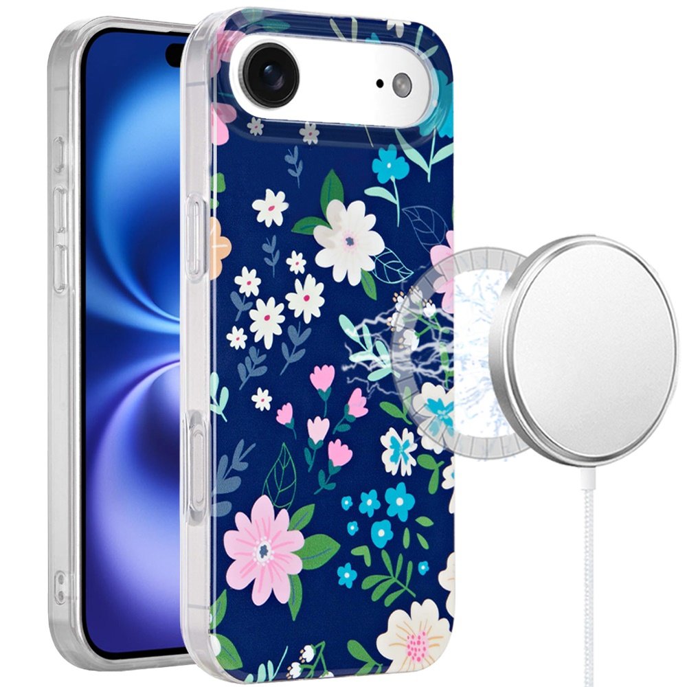 for iphone 17 air [magnetic] double layer design imd case galaxy floral