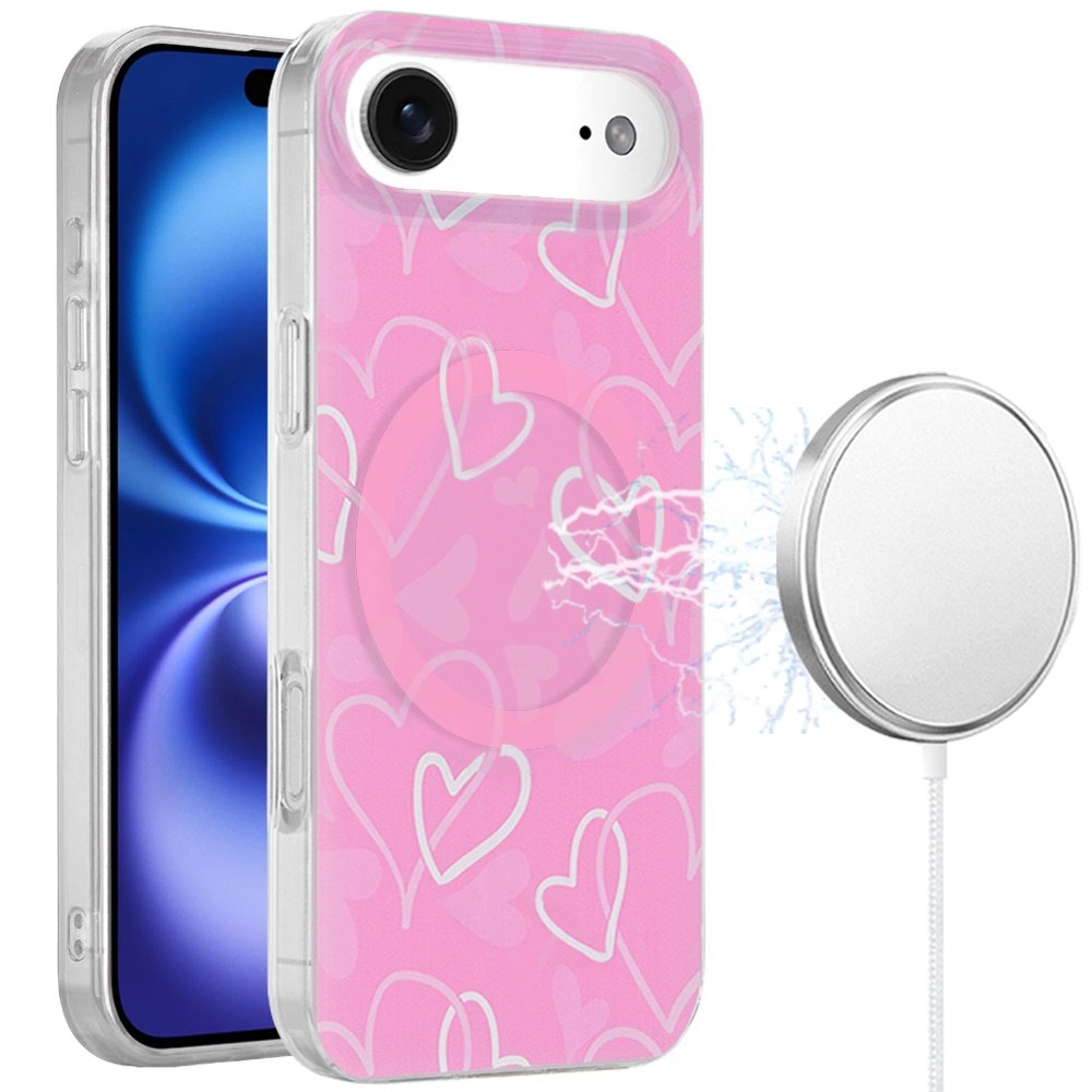 for iphone 17 air [magnetic] double layer design imd case hearts