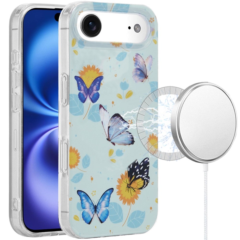 for iphone 17 air [magnetic] double layer design imd case mystic butterflies