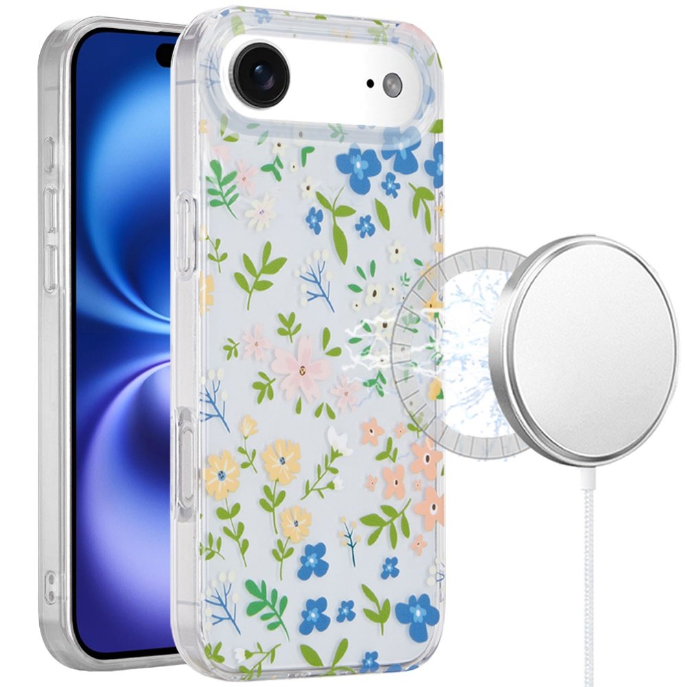 for iphone 17 air [magnetic] double layer design imd case mulitcolor floral