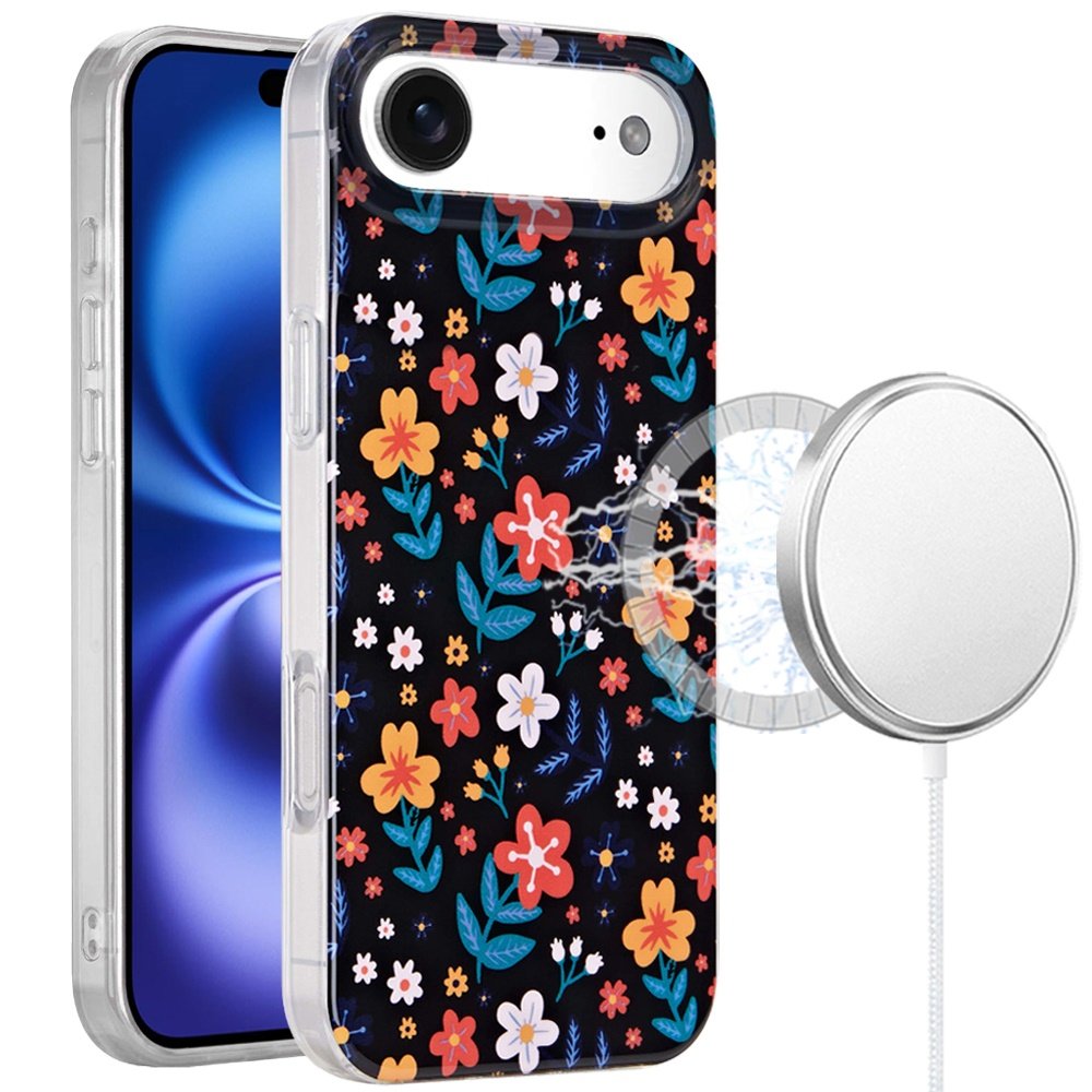 for iphone 17 air [magnetic] double layer design imd case nightly floral