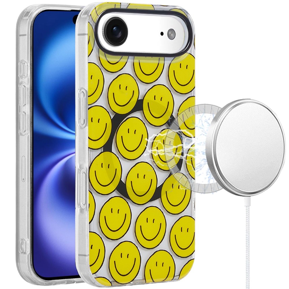 for iphone 17 air [magnetic] double layer design imd case smiley faces