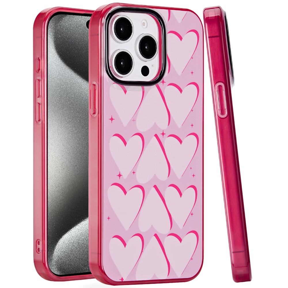 for ip15 pro max double layer design imd tpu case big hearts