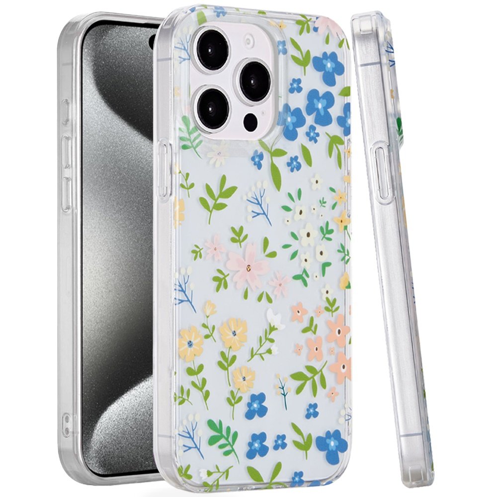 for ip15 pro max double layer design imd tpu case mulitcolor floral
