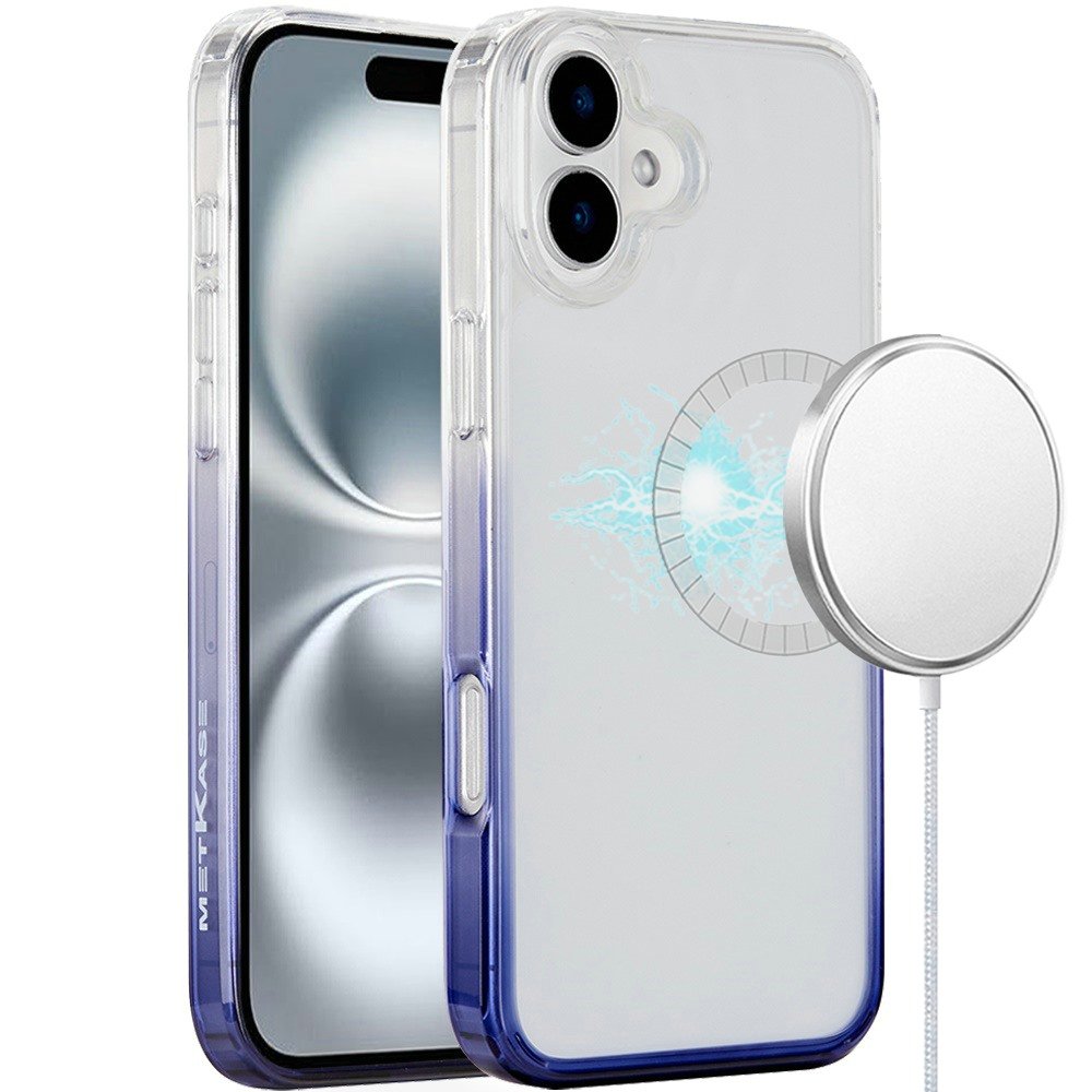 for iphone 16 6.1 inch magnetic space gradiant case two tone blue