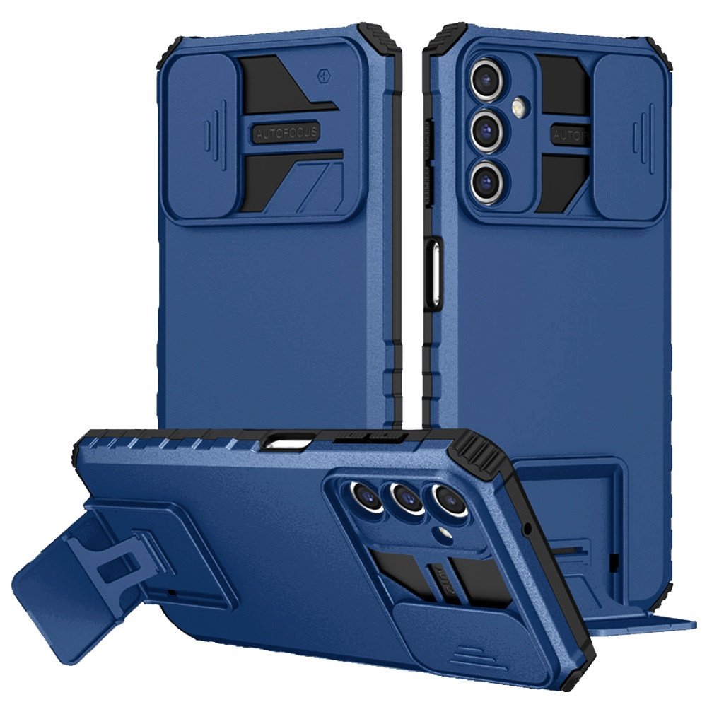 for samsung a15 5g easy viewing kickstand camera protection hybrid case cover blue