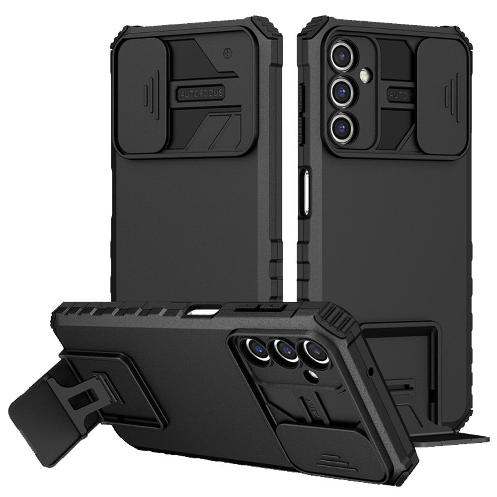 for samsung a17 5g easy viewing kickstand camera protection hybrid case cover black