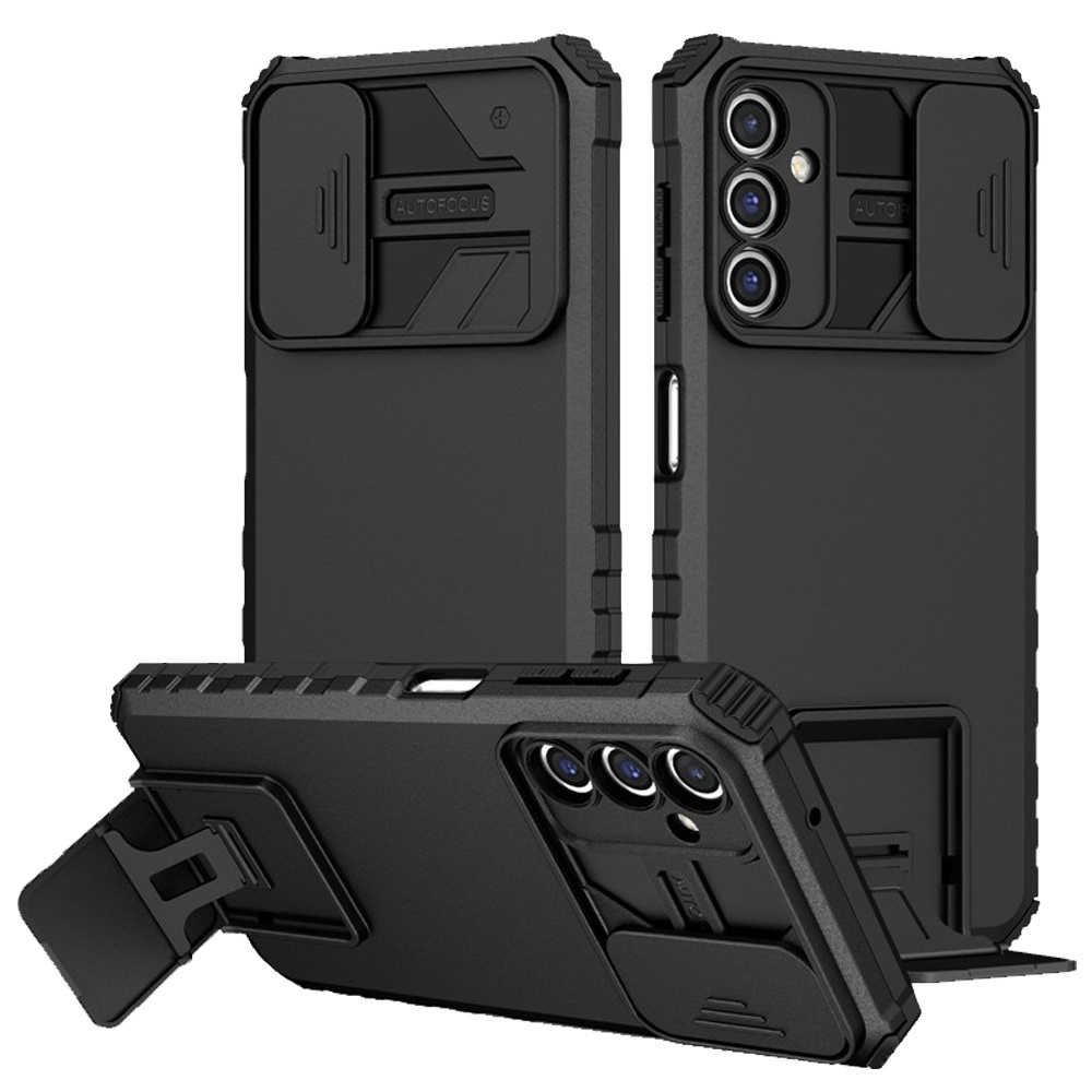 for samsung galaxy a36 / a56 easy viewing kickstand camera protection hybrid case cover black
