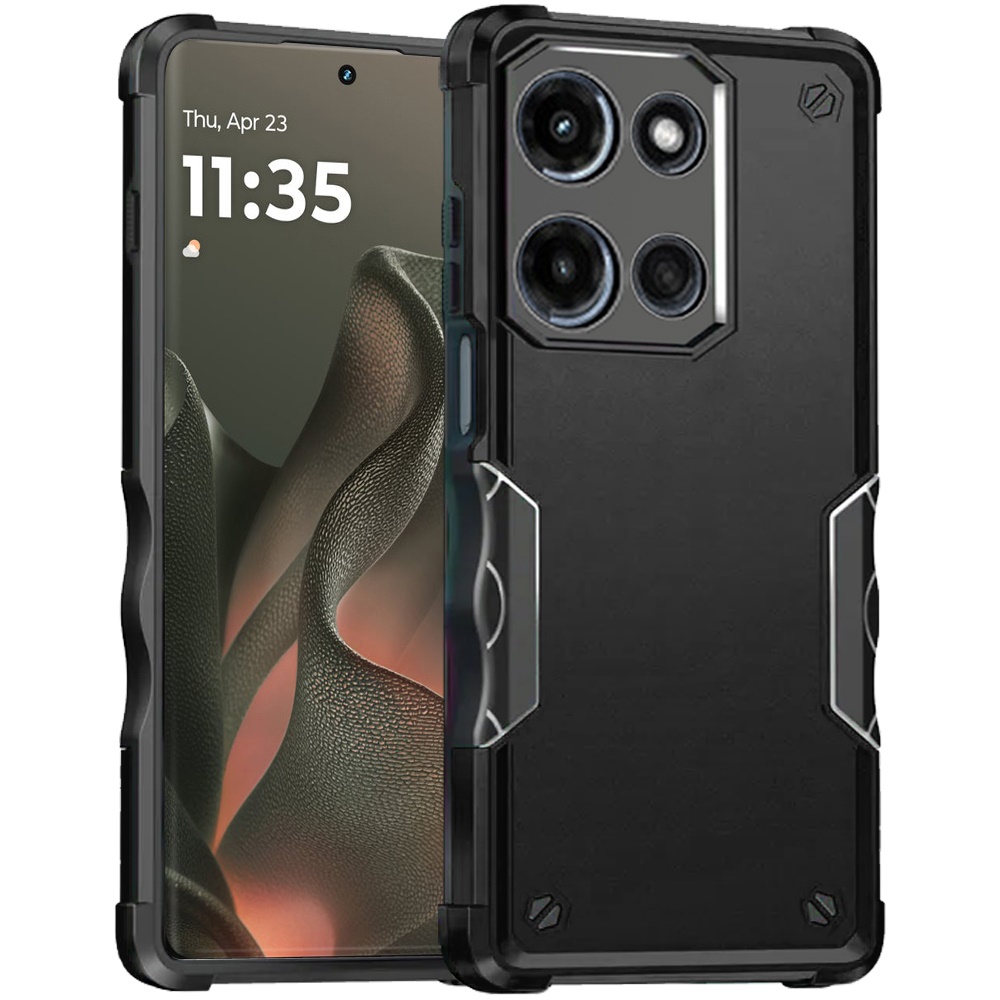 for motorola edge 2025 exquisite tough shockproof hybrid case cover black