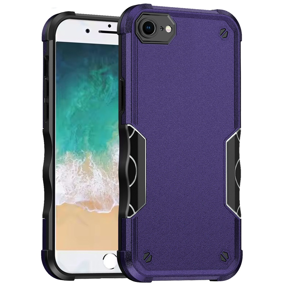 for iphone 17e / 16e / se4 exquisite tough shockproof hybrid case cover dark purple
