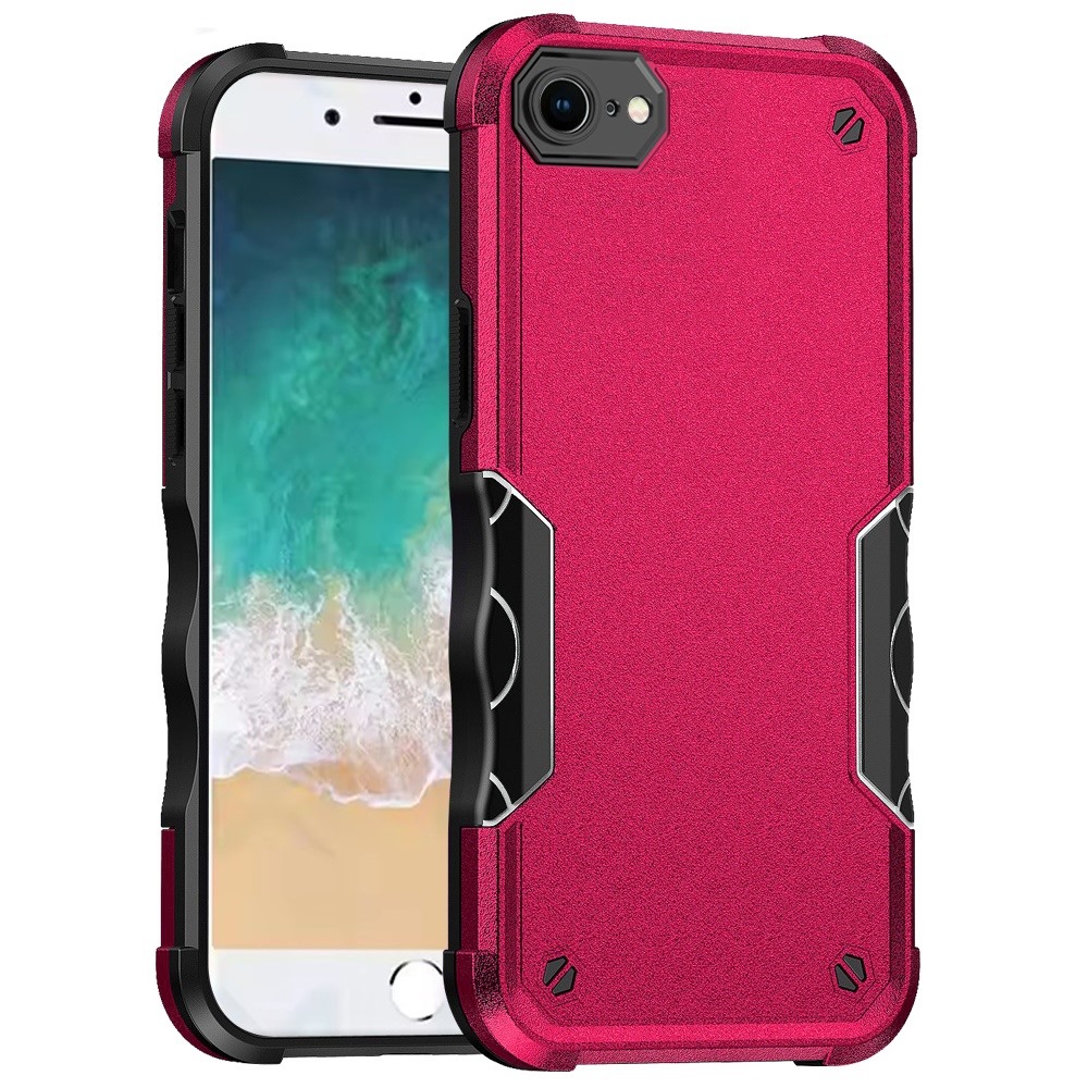 for iphone 17e / 16e / se4 exquisite tough shockproof hybrid case cover hot pink