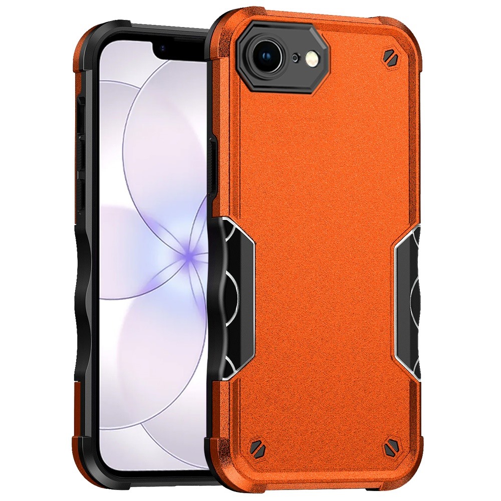 for iphone 16e (e edition) / se4 (2025) exquisite tough shockproof hybrid case cover cosmic orange