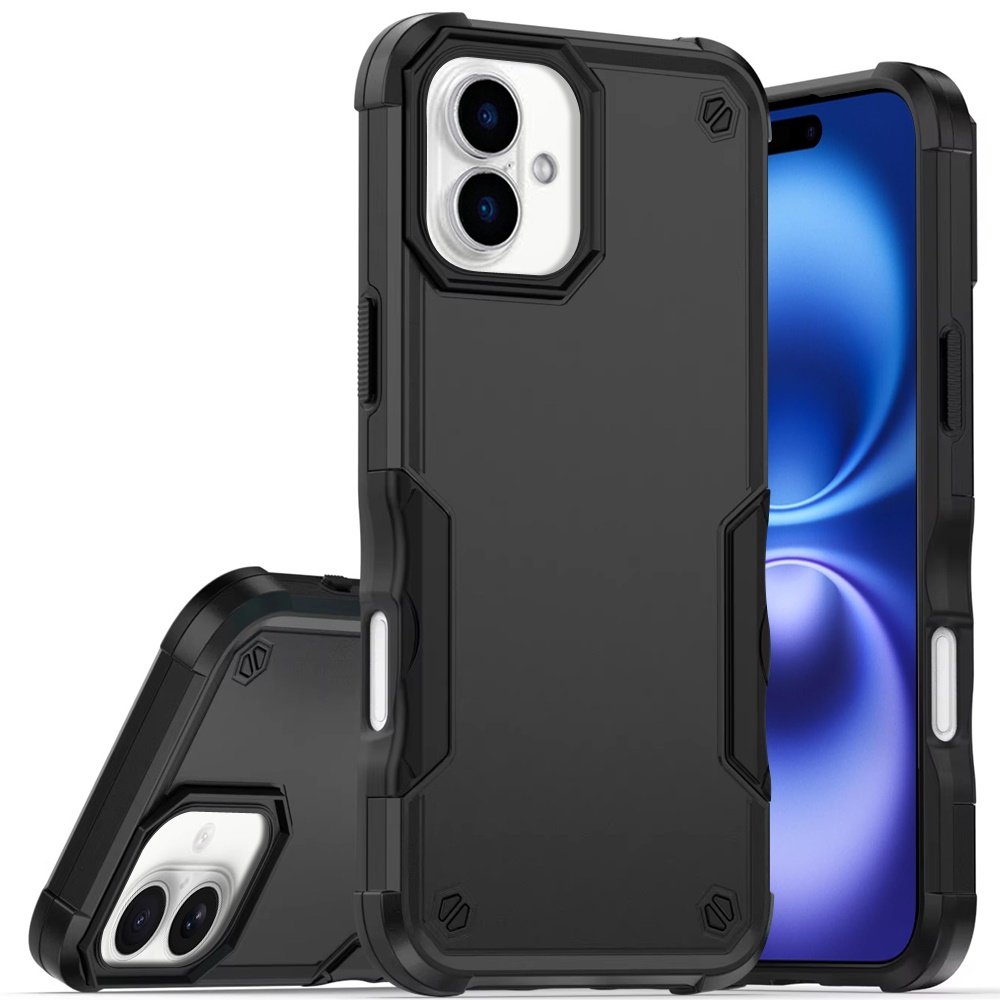 for iphone 17 exquisite tough shockproof hybrid case cover black