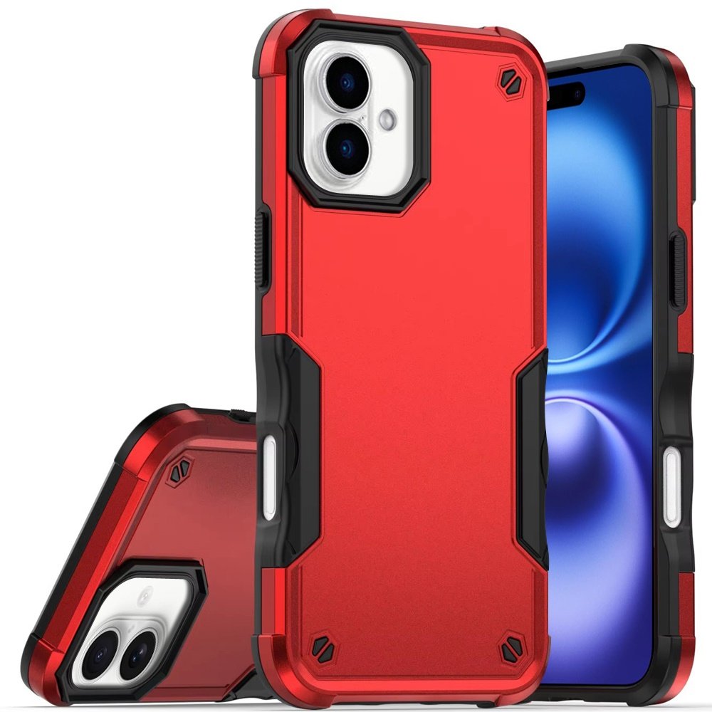 for iphone 17 exquisite tough shockproof hybrid case cover red
