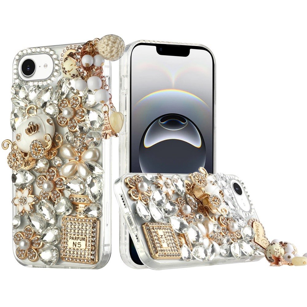 for iphone 17e / 16e / se4 full diamond with ornaments case cover ultimate multi ornament