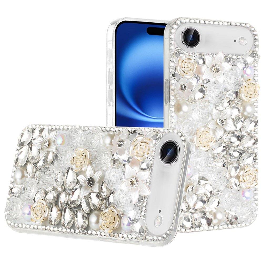 for iphone 17 air rose flower full diamond bling stones clear