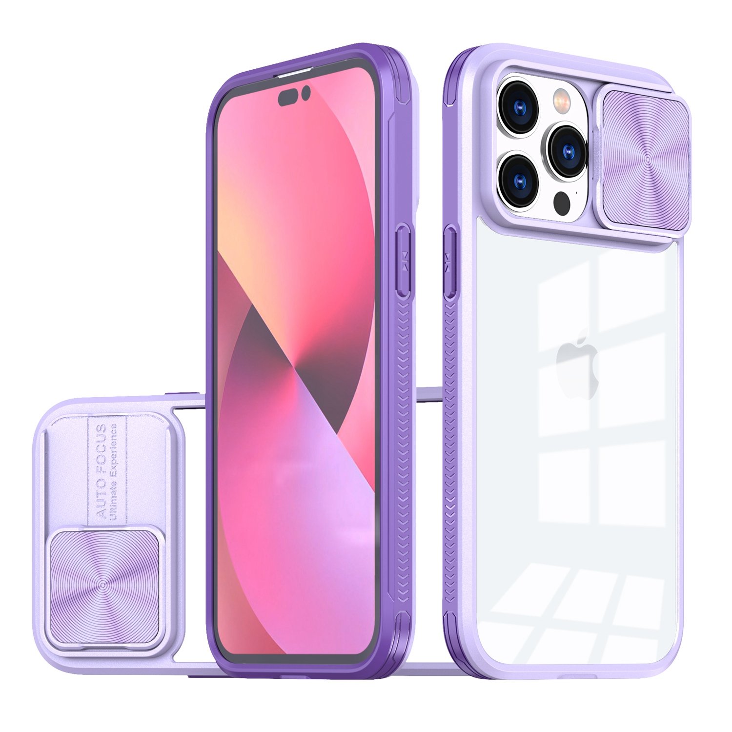 for ip15 pro max fusion transparent clear hybrid case cover purple
